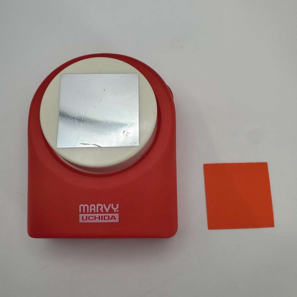 Marvy Uchida Square 1 3/8" Paper Punch Red - WORKING